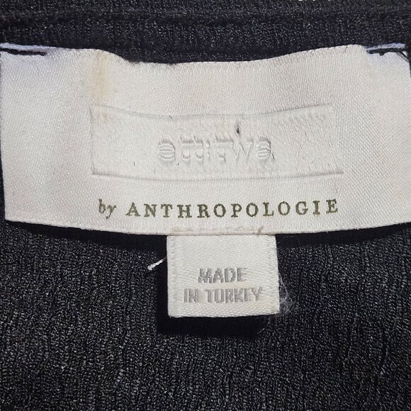 Anthropologie Black Textured Bell Sleeve Jumpsuit - Picture 3 of 14